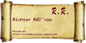 Richter Rózsa névjegykártya